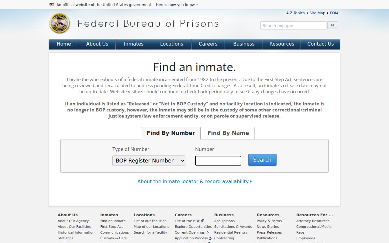 Guthrie County arrest lookup federal inmate locator
