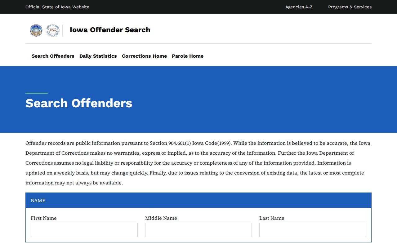 Guthrie County arrest lookup Iowa DOC offender search