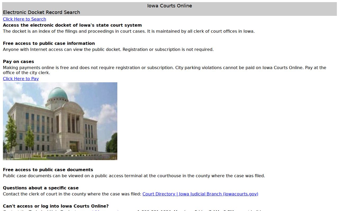 Guthrie County criminal court case search interface