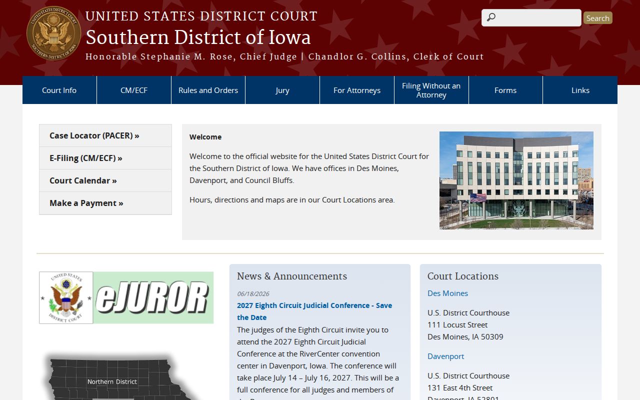 Guthrie County criminal court cases Southern District of Iowa