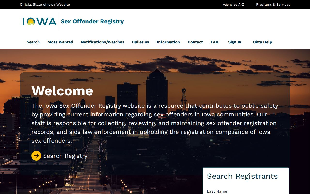 Guthrie County sex offender search official Iowa registry