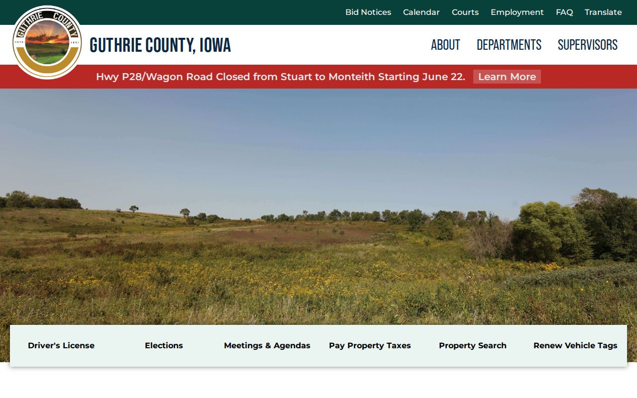 Guthrie County criminal history official county government homepage