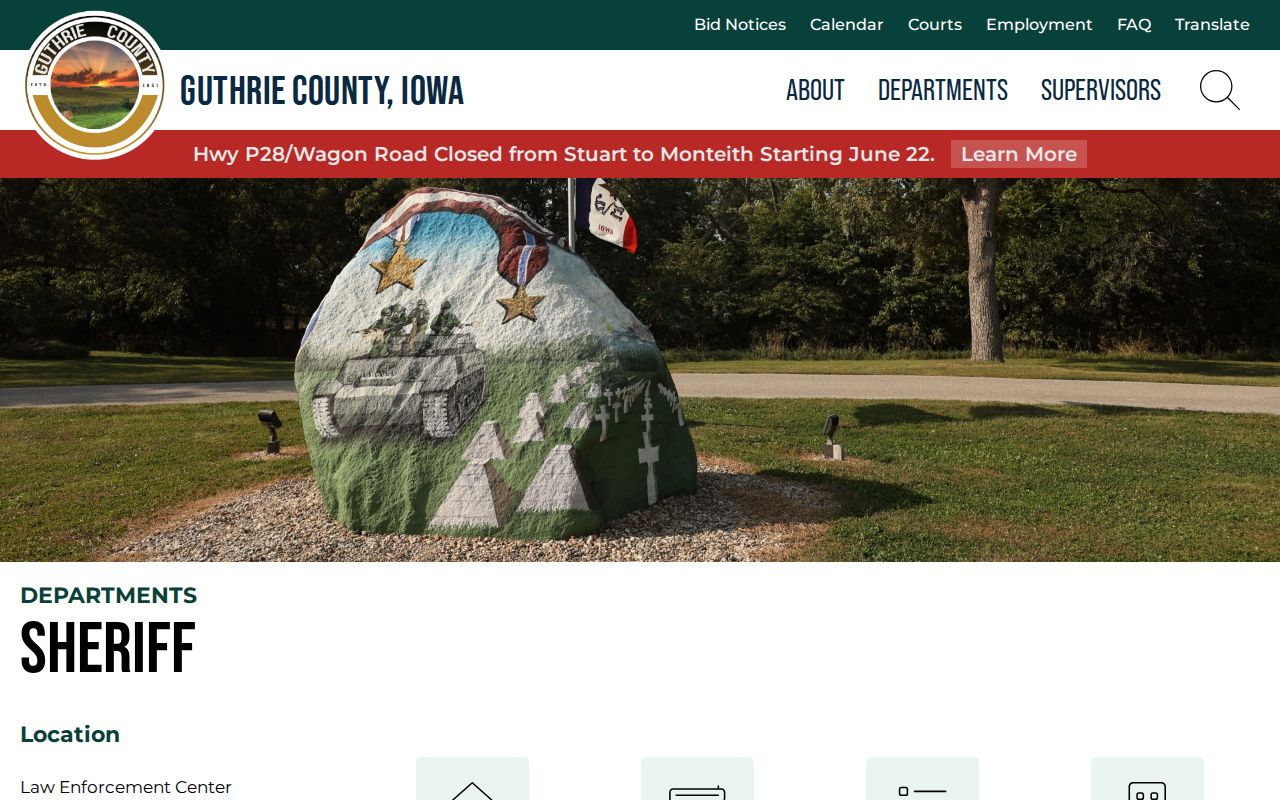 Guthrie County arrest and jail record sheriff contact page